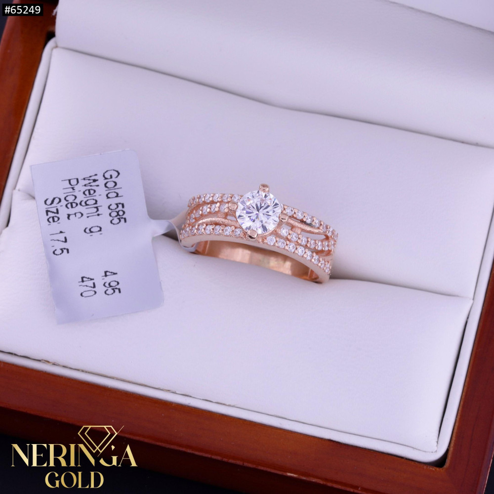 Rose gold women's ring #65249