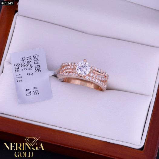 Rose gold women's ring #65249