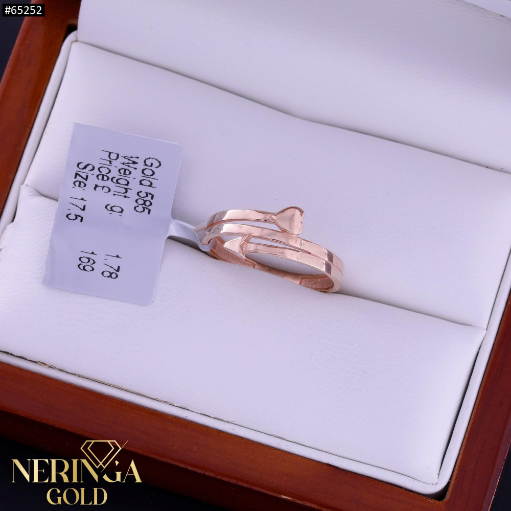 Rose gold women's ring #65252