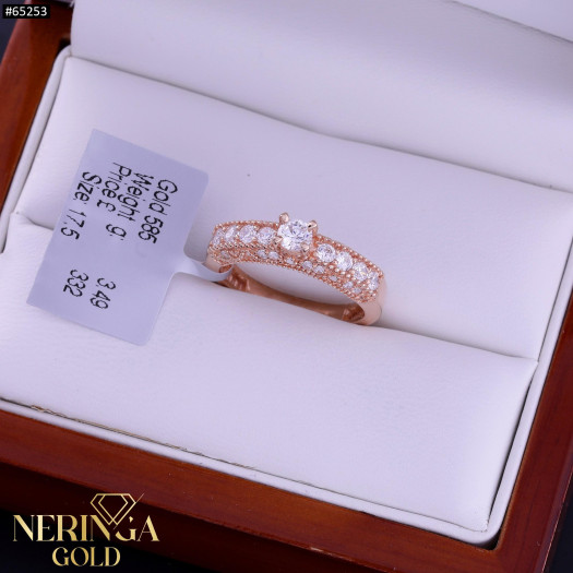 Rose gold women's ring #65253