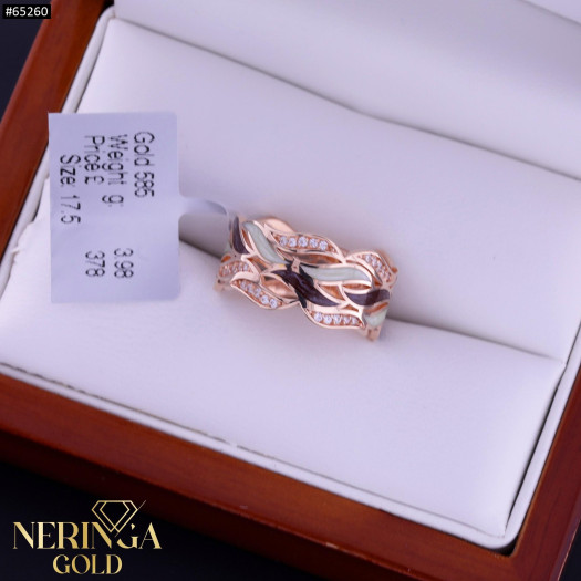 Rose gold women's ring #65260