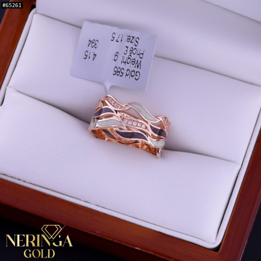 Rose gold women's ring #65261