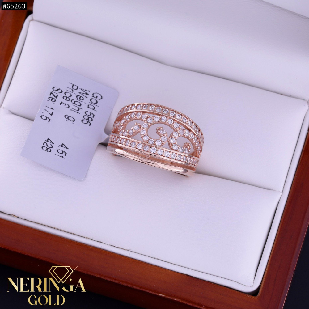 Rose gold women's ring #65263