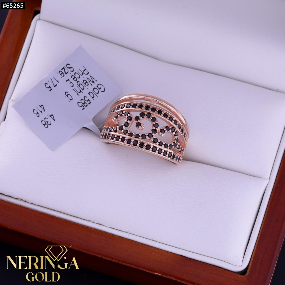Rose gold women's ring #65265