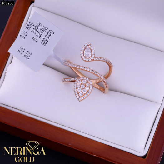 Rose gold women's ring #65266
