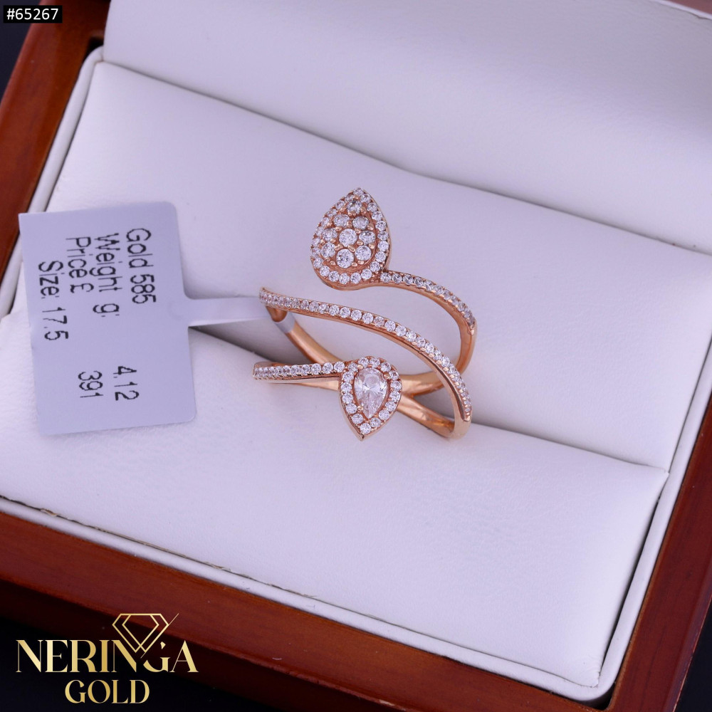 Rose gold women's ring #65267