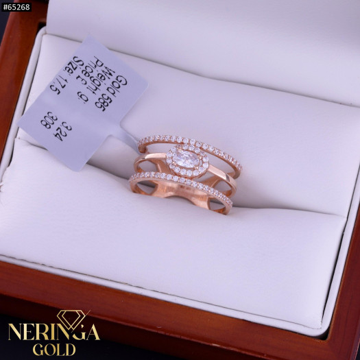 Rose gold women's ring #65268