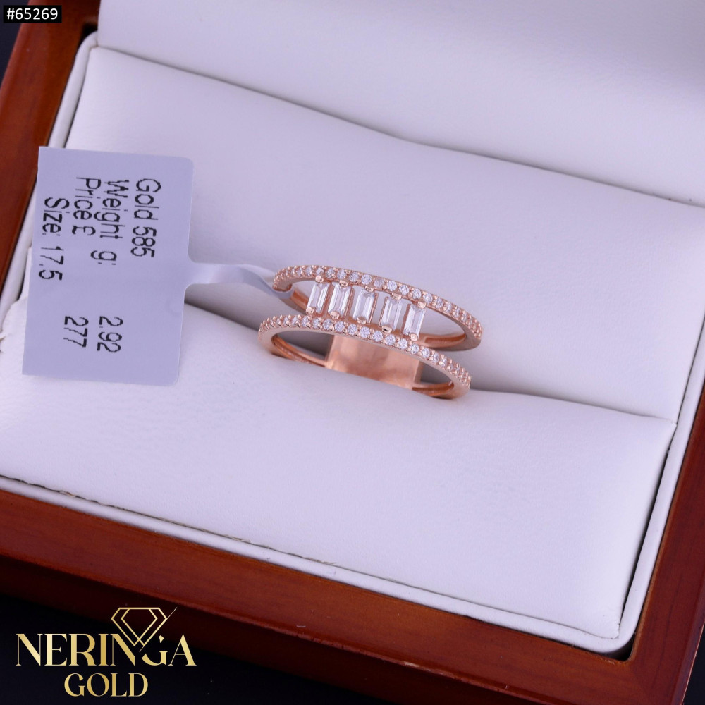 Rose gold women's ring #65269