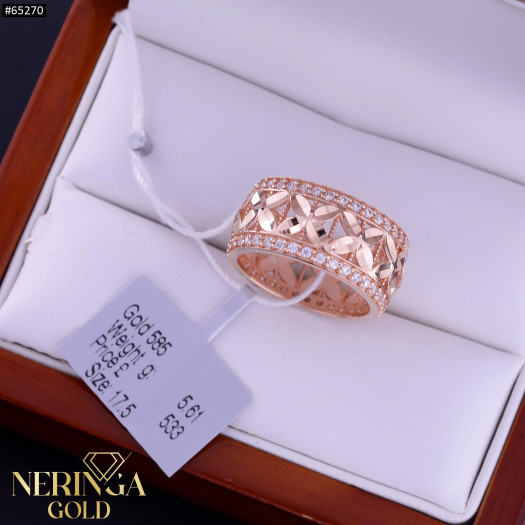 Rose gold women's ring #65270
