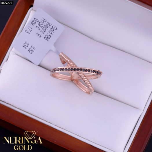 Rose gold women's ring #65271