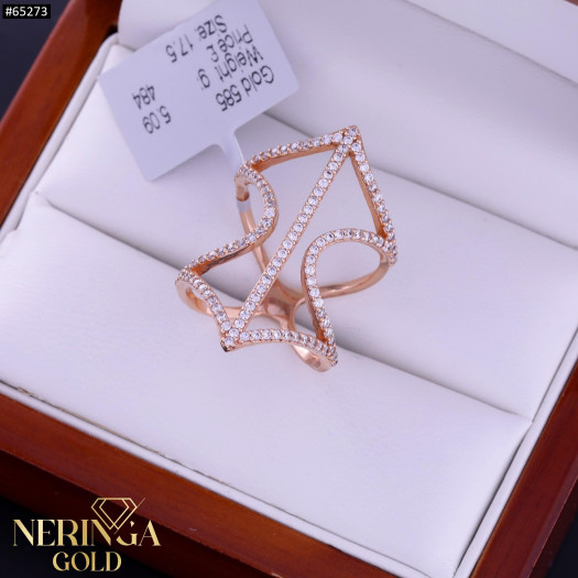 Rose gold women's ring #65273