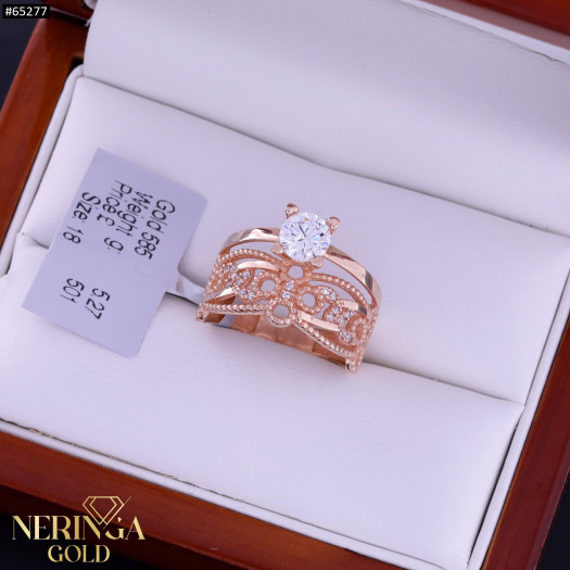 Rose gold women's ring #65277