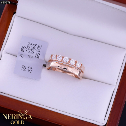 Rose gold women's ring #65278