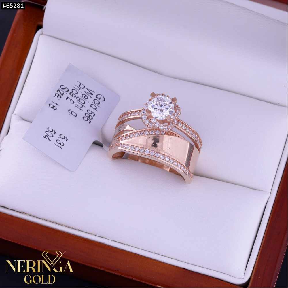 Rose gold women's ring #65281