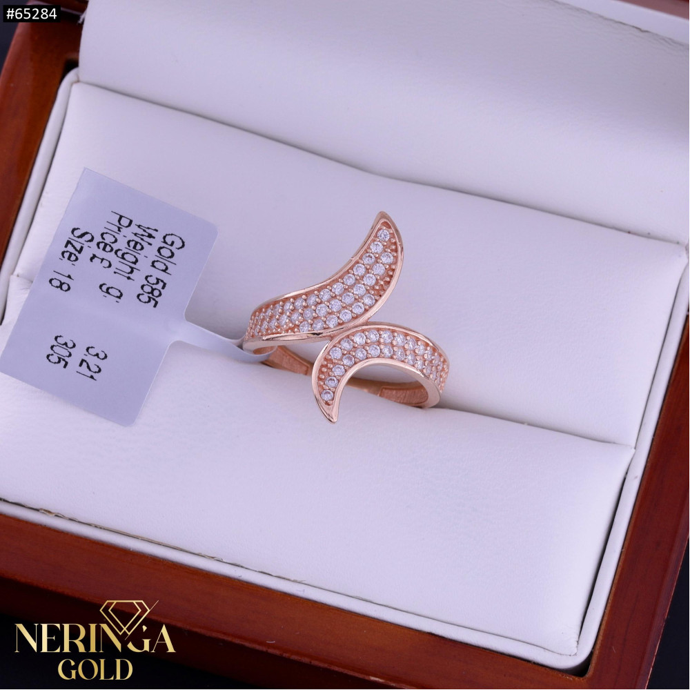 Rose gold women's ring #65284