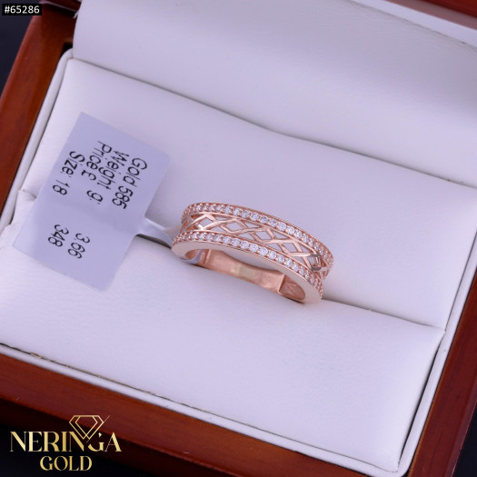 Rose gold women's ring #65286