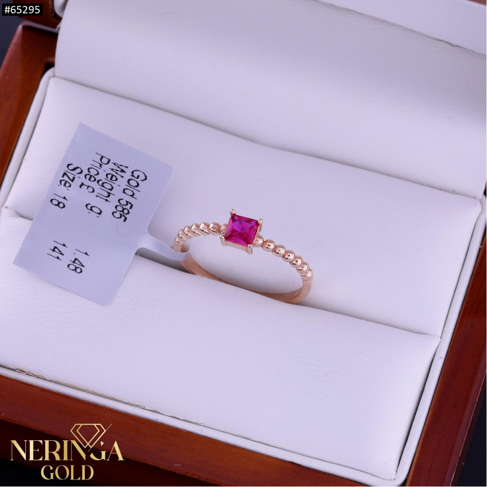 Rose gold women's ring #65295