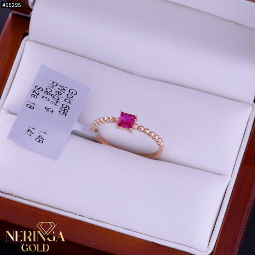 Rose gold women's ring #65295