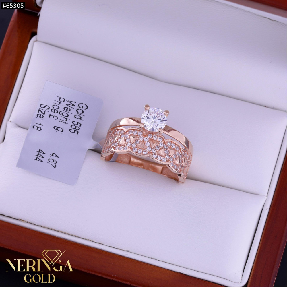 Rose gold women's ring #65305