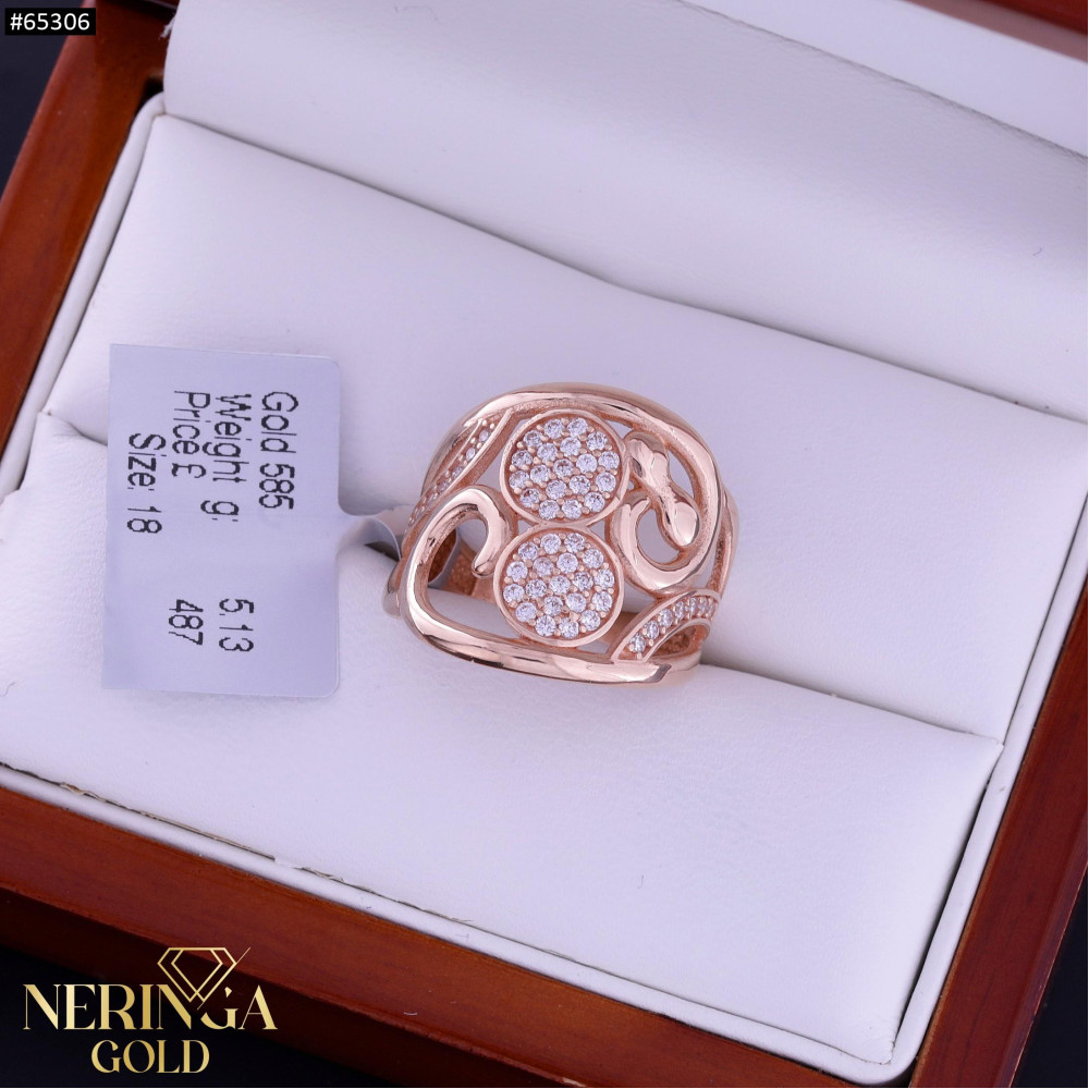 Rose gold women's ring #65306