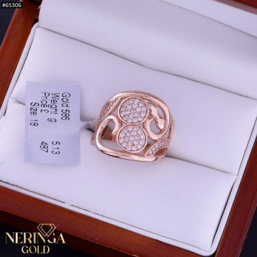 Rose gold women's ring #65306