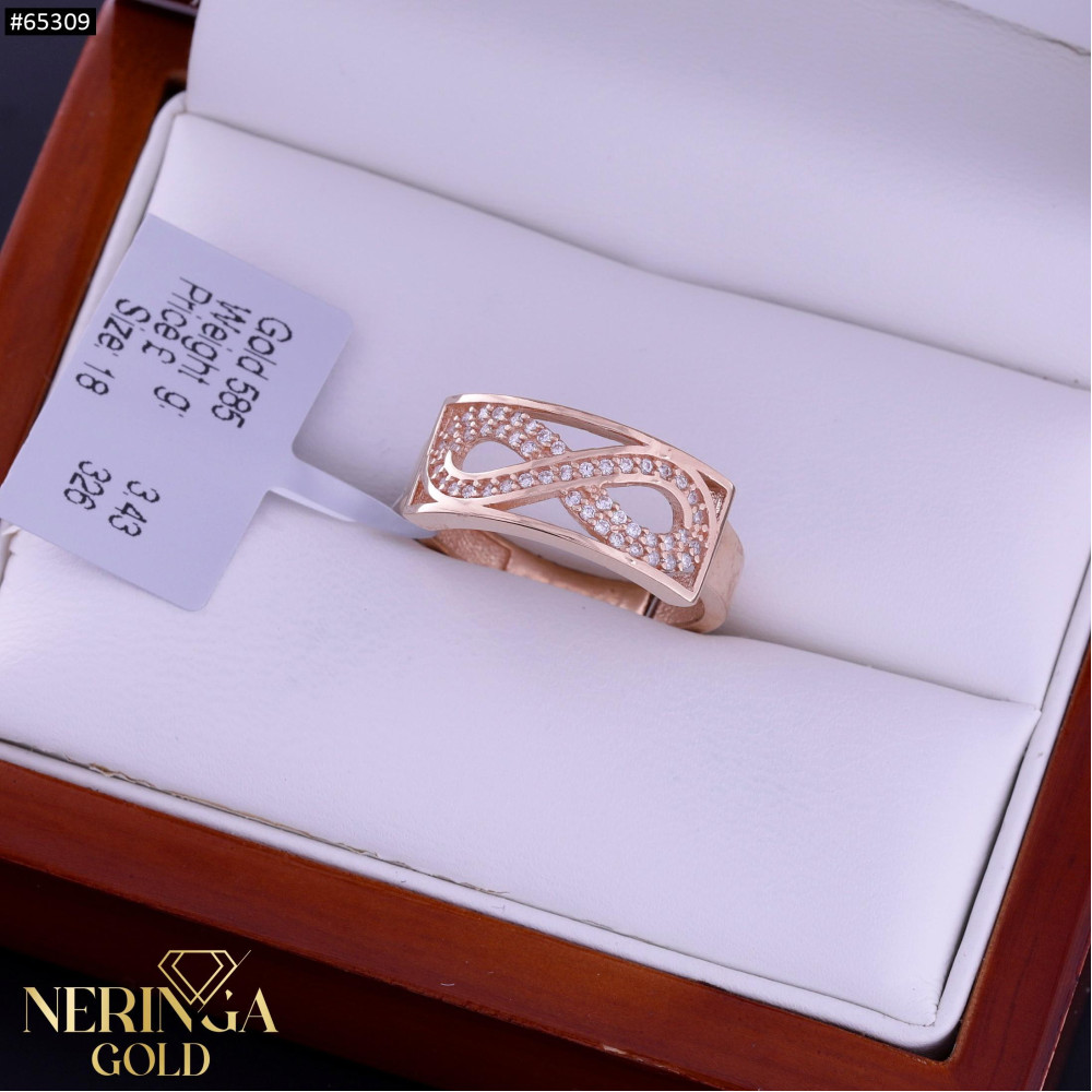 Rose gold women's ring #65309