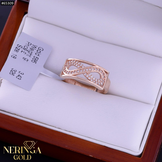 Rose gold women's ring #65309