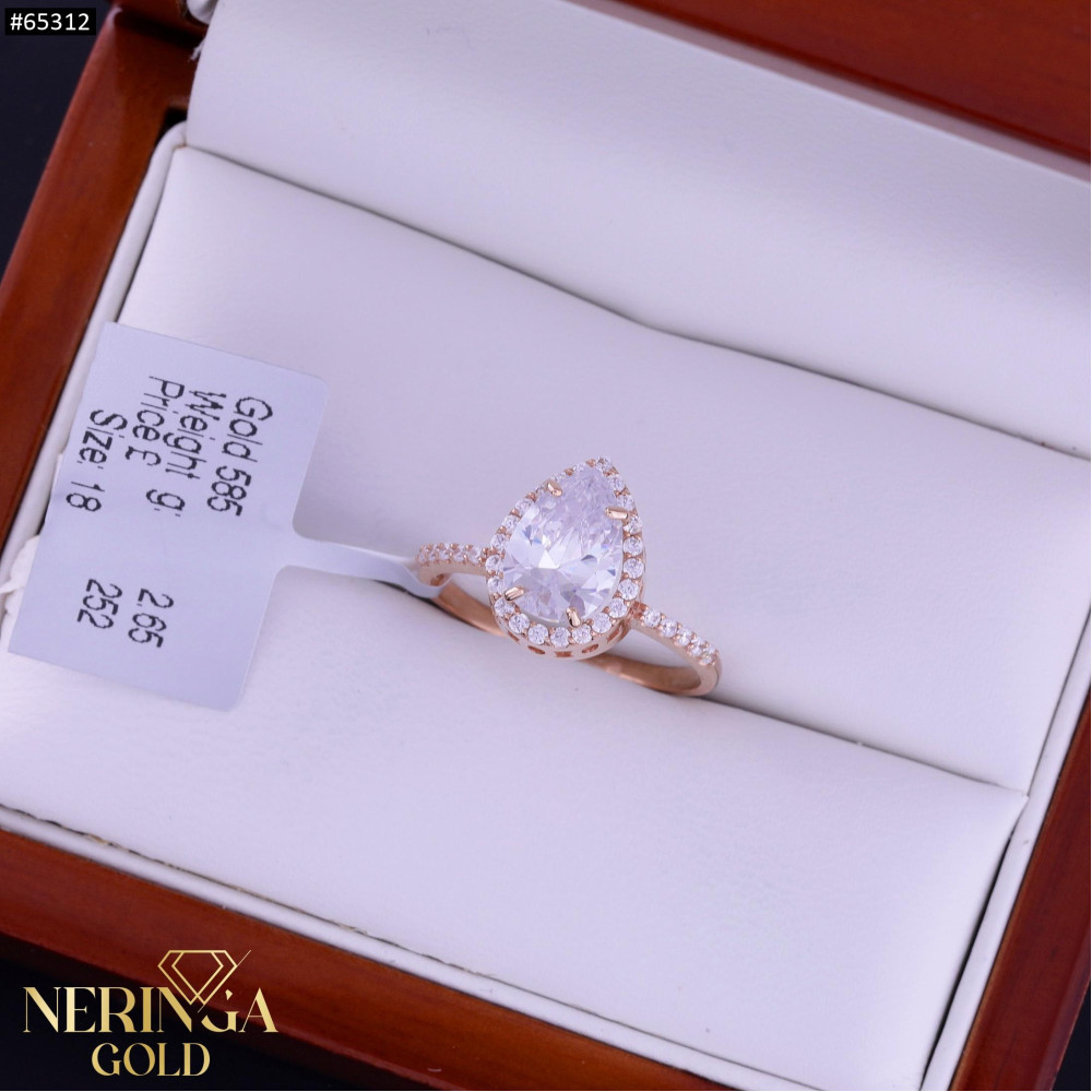 Rose gold women's ring #65312