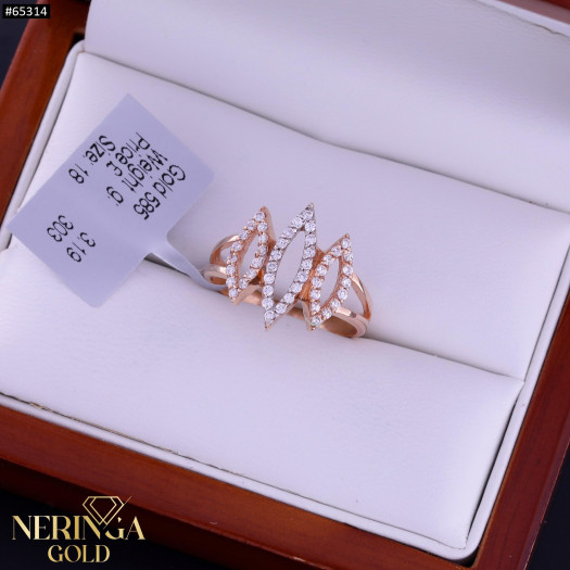 Rose gold women's ring #65314