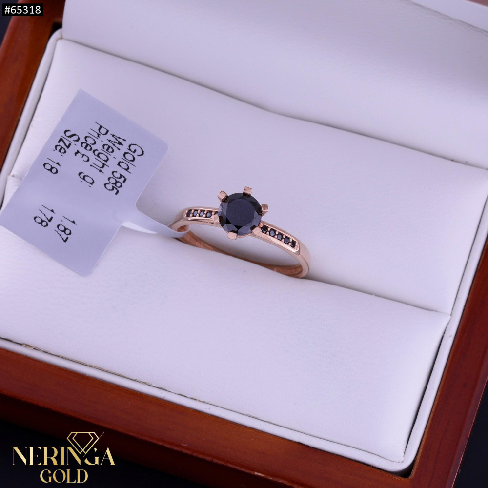 Rose gold women's ring #65318
