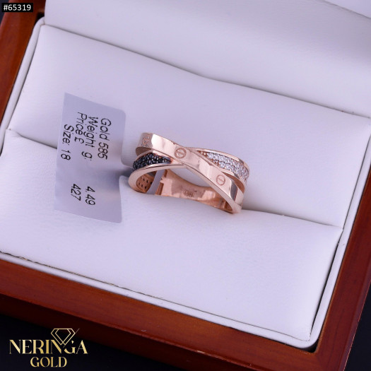 Rose gold women's ring #65319