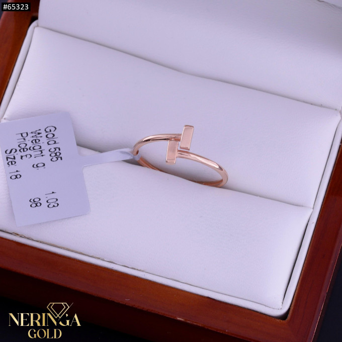 Rose gold women's ring #65323