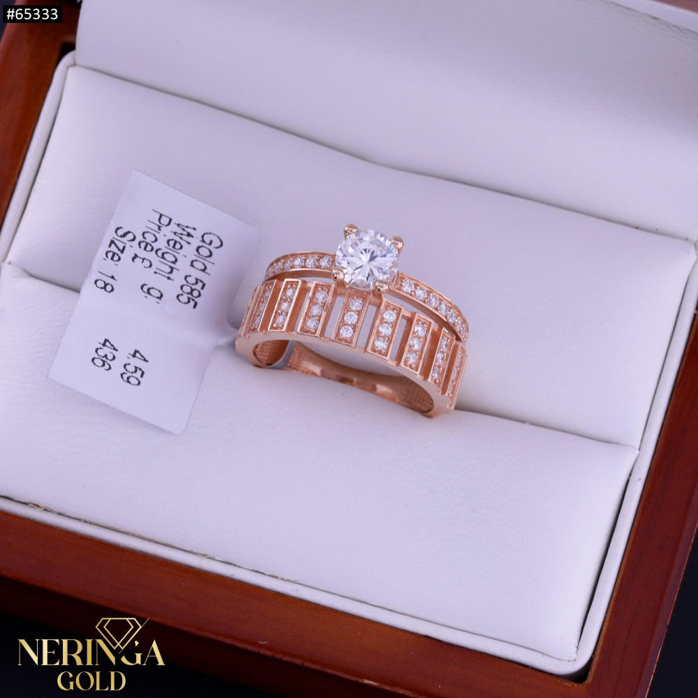 Rose gold women's ring #65333