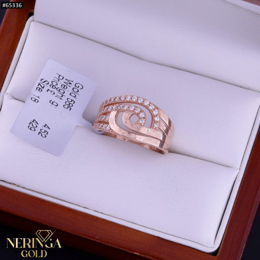 Rose gold women's ring #65336