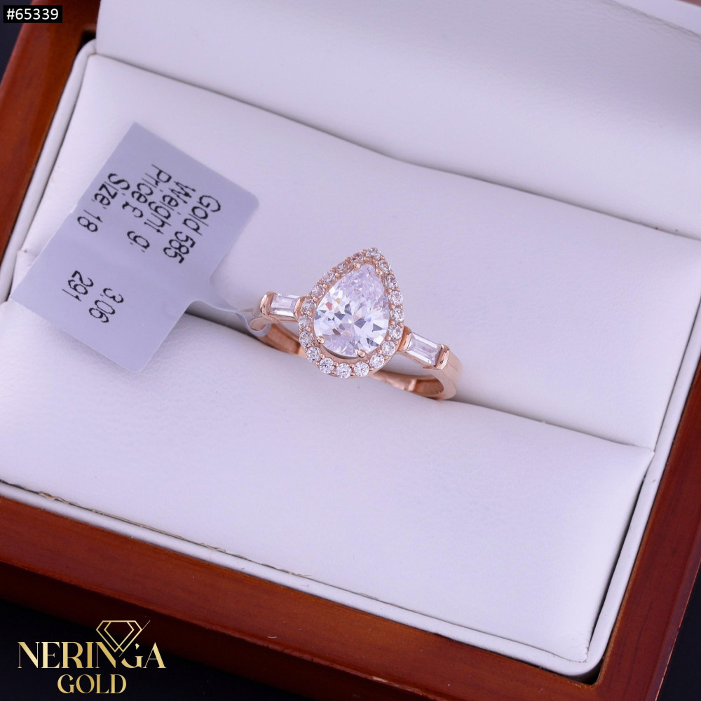 Rose gold women's ring #65339