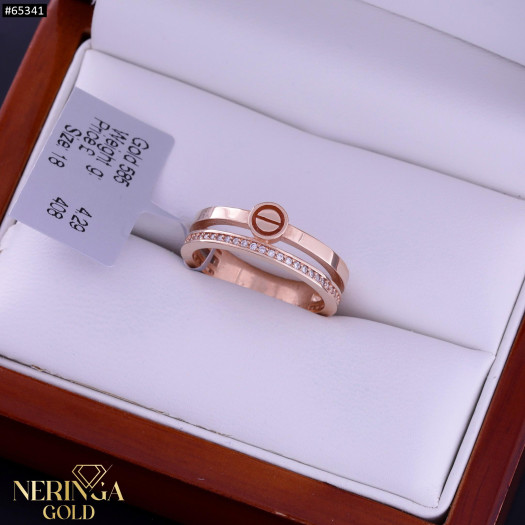 Rose gold women's ring #65341