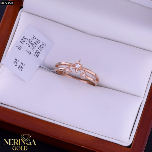 Rose gold women's ring #65350