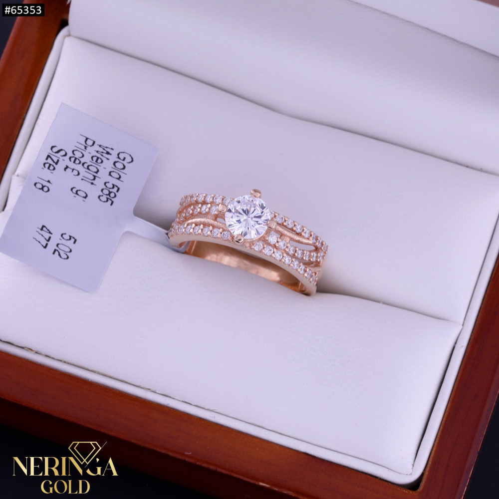 Rose gold women's ring #65353