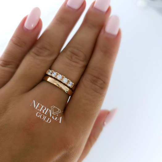 Rose gold women's ring #65768