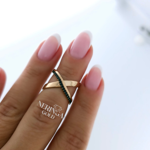 Rose gold women's ring #65031