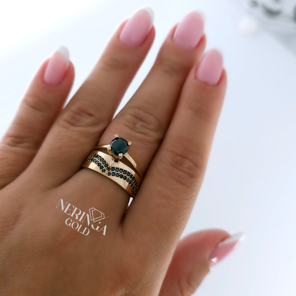 Rose gold women's ring #64984