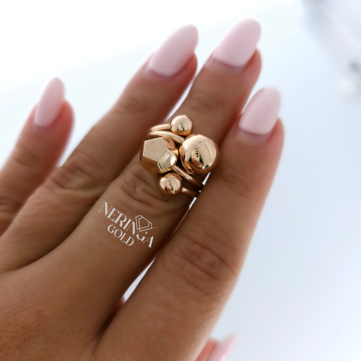 Rose gold women's ring #65004