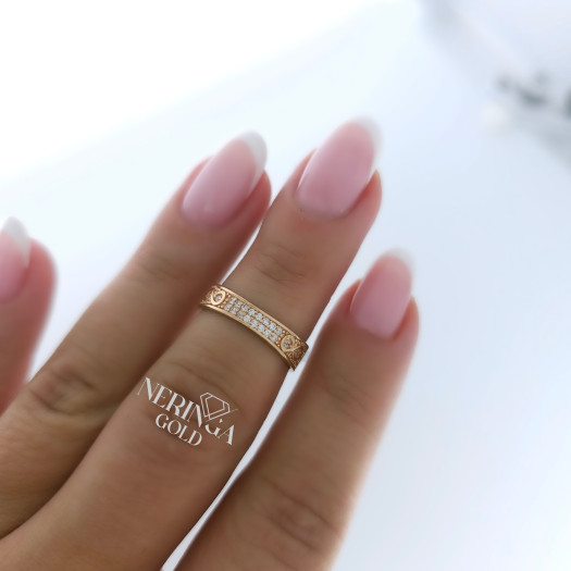 Rose gold women's ring #64994