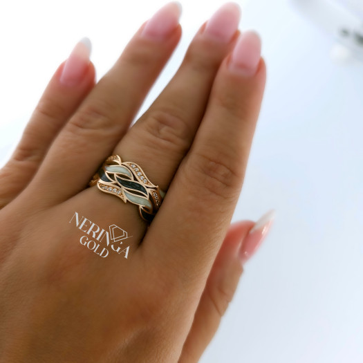 Rose gold women's ring #65028