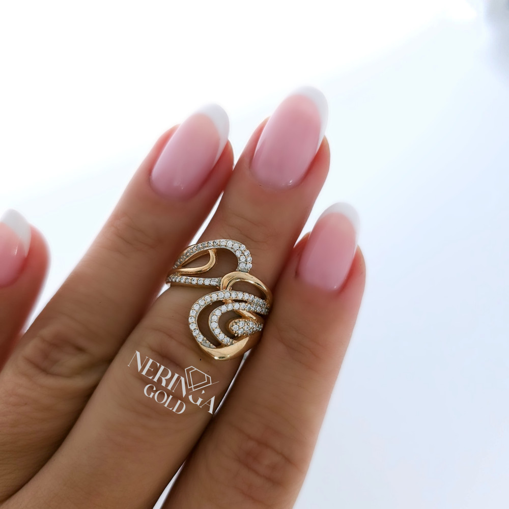 Rose gold women's ring #64929