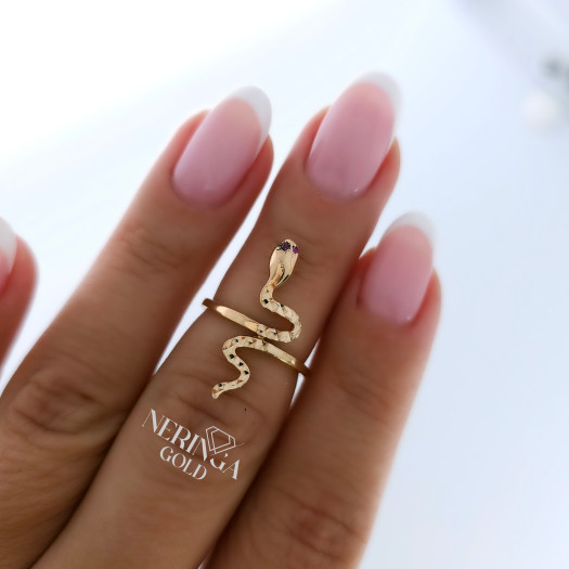 Rose gold women's ring #64925