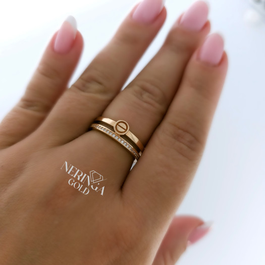 Rose gold women's ring #64928
