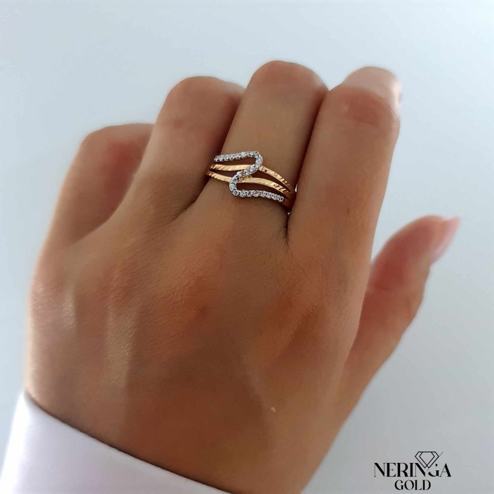 Rose gold women's ring #65200