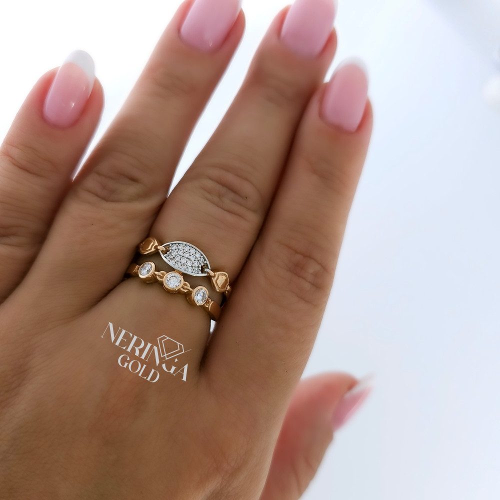 Rose gold women's ring #65238