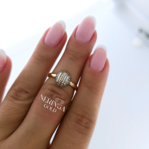 Rose gold women's ring #65197